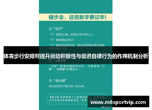 体育步行安排对提升运动积极性与促进自律行为的作用机制分析